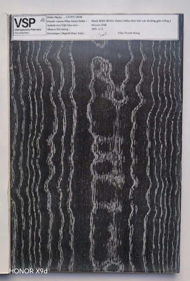 Đen vân trắng — Black cerused